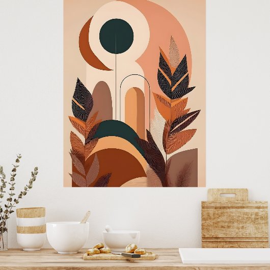 Abstracte Boho en moderne Clip Art Printable Poster (Keuken)
