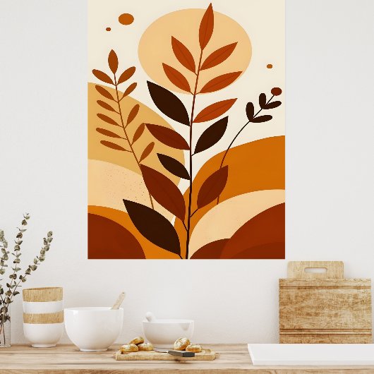 Abstracte Boho en moderne Clip Art Printable Poster (Keuken)