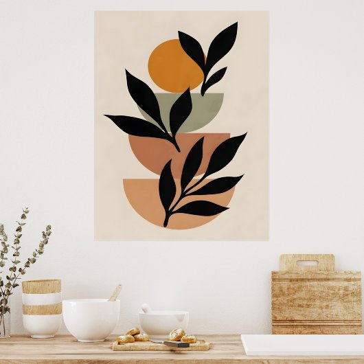 Abstracte Boho en moderne Clip Art Printable Poster (Keuken)