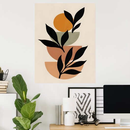 Abstracte Boho en moderne Clip Art Printable Poster (Thuiskantoor)