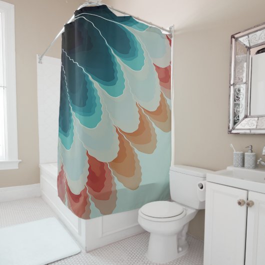 Abstracte Boho Fan Douchegordijn (In situ)