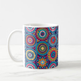 Abstracte Boho Feestelijke Mandala Modern Kleurrij Koffiemok