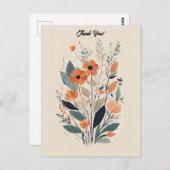 Abstracte Boho Floral Dank u Briefkaart (Voorkant / Achterkant)