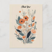 Abstracte Boho Floral Dank u Briefkaart (Voorkant)