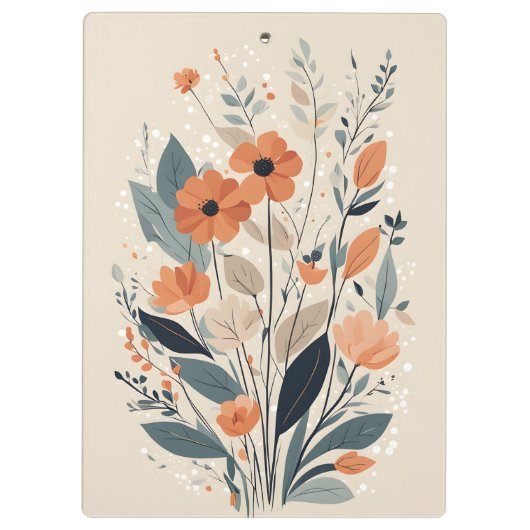 Abstracte Boho Floral Klembord (Achterkant)