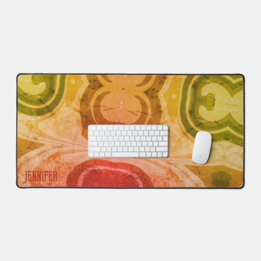 Abstracte Boho Fun Rainbow gekleurde trendy naam Bureaumat (Keyboard & Muis)