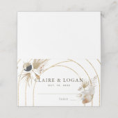 Abstracte Boho Gold Arches Wedding Plaatskaartje (Buitenkant ongevouwen)