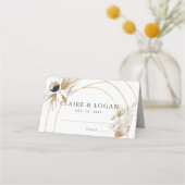Abstracte Boho Gold Arches Wedding Plaatskaartje (Voorkant)