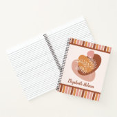 Abstracte Boho kleurenpalet bladeren en strepen Notitieboek (Binnen)