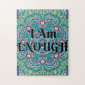 Abstracte Boho Mandala Ik ben genoeg bevestigend Legpuzzel (Verticaal)