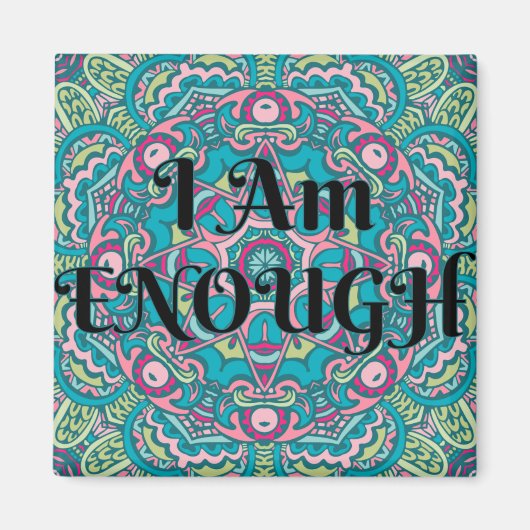 Abstracte Boho Mandala Ik ben genoeg bevestigend Magneet (Voorkant)