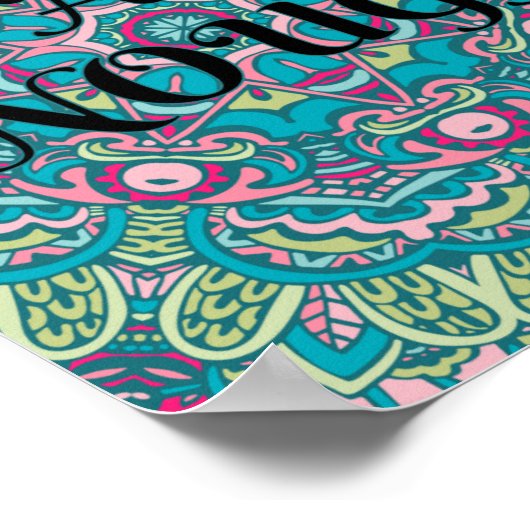 Abstracte Boho Mandala Ik ben genoeg bevestigend Poster (Hoek)