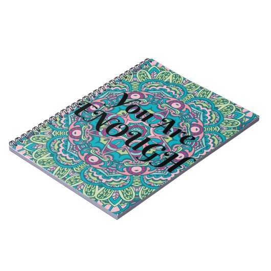 Abstracte Boho Mandala U bent voldoende bevalling Notitieboek (Linkerzijde)