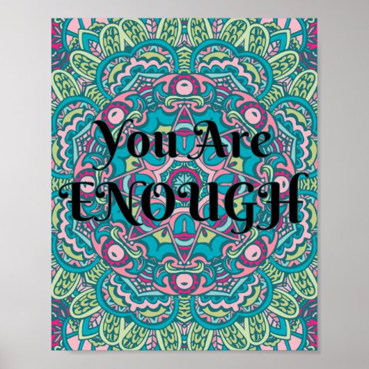 Abstracte Boho Mandala U bent voldoende bevalling Poster (Voorkant)