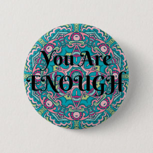 Abstracte Boho Mandala U bent voldoende bevalling Ronde Button 5,7 Cm