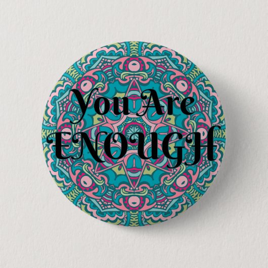 Abstracte Boho Mandala U bent voldoende bevalling Ronde Button 5,7 Cm (Voorkant)