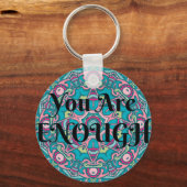 Abstracte Boho Mandala U bent voldoende bevalling Sleutelhanger (Voorkant)