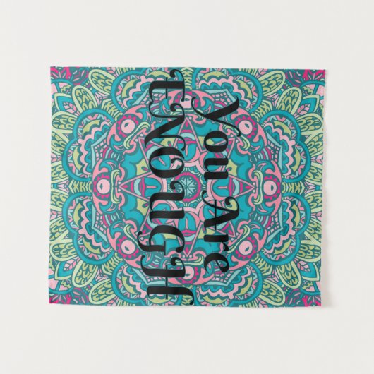 Abstracte Boho Mandala U bent voldoende bevalling Wandkleed (Voorkant (horizontaal))