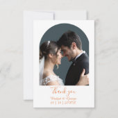 abstracte boho minimalistische bruiloft bedankkaart (Voorkant)