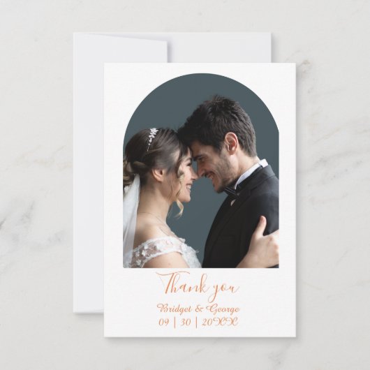 abstracte boho minimalistische bruiloft bedankkaart (Voorkant)