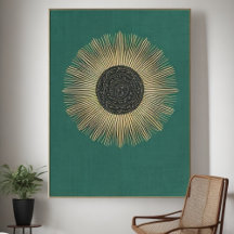 Abstracte Boho Minimalistische Geometrische Sun Wa