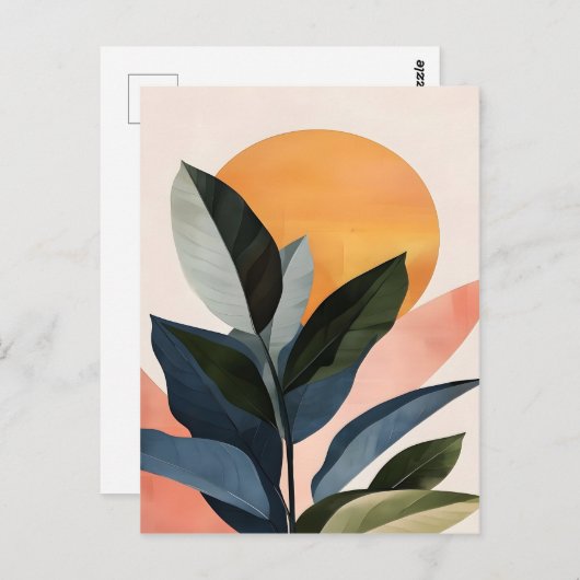 Abstracte Boho Modern Clip Art afdrukbare bundel - Briefkaart (Voorkant / Achterkant)