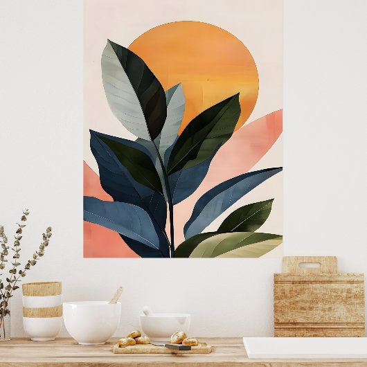 Abstracte Boho Modern Clip Art afdrukbare bundel - Poster (Keuken)