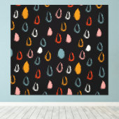 Abstracte Boho regendruppels, tribal doodle. Canvas Afdruk (Insitu (Houten vloer))