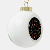Abstracte Boho regendruppels, tribal doodle. Keramische Bal Ornament (Links)