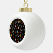 Abstracte Boho regendruppels, tribal doodle. Keramische Bal Ornament (Rechts)