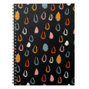 Abstracte Boho regendruppels, tribal doodle. Notitieboek