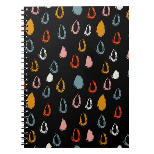Abstracte Boho regendruppels, tribal doodle. Notitieboek (Voorkant)