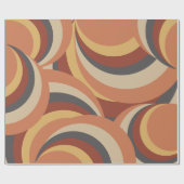 Abstracte Boho Retro Wavy Lines Cadeaupapier (Vlak)