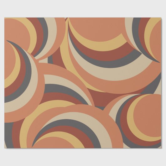 Abstracte Boho Retro Wavy Lines Cadeaupapier (Vlak)