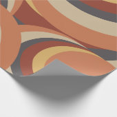 Abstracte Boho Retro Wavy Lines Cadeaupapier (Hoek)