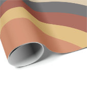 Abstracte Boho Retro Wavy Lines Cadeaupapier (Rol Hoek)