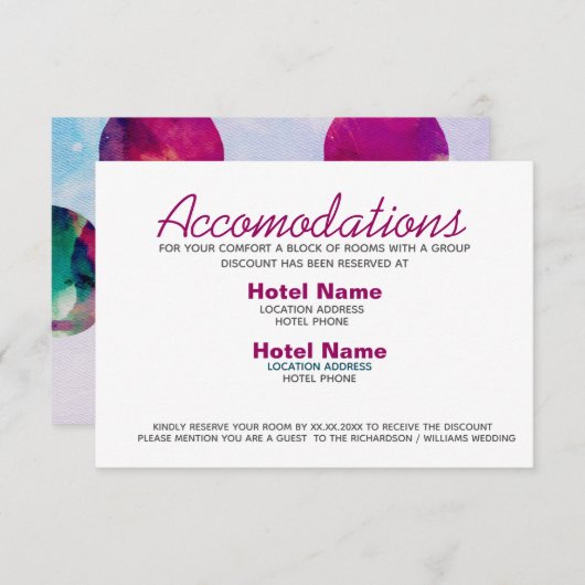 Abstracte Boho Roze Waterverf Vervangende kaart (Voorkant / Achterkant)