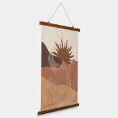 Abstracte Boho Terracotta Bisque Sun Mountains Hangend Wandkleed (Gebogen)