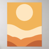 Abstracte Boho Terracotta Earth Tones Landscape Su Poster (Voorkant)
