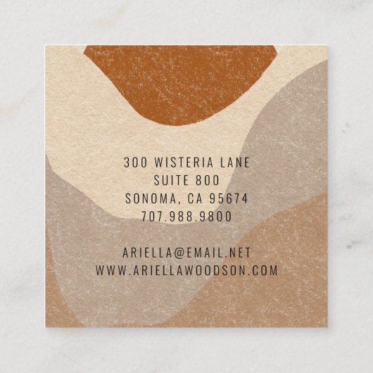 Abstracte Boho Terracotta Sand Jewelry Designer Vierkante Visitekaartje (Achterkant)