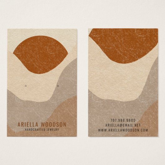 Abstracte Boho Terracotta Sand Jewelry Earring Visitekaartje (Voorkant /achterkant)