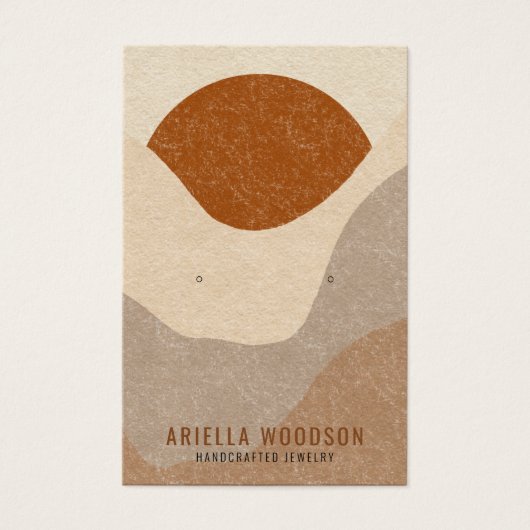 Abstracte Boho Terracotta Sand Jewelry Earring Visitekaartje (Voorkant)