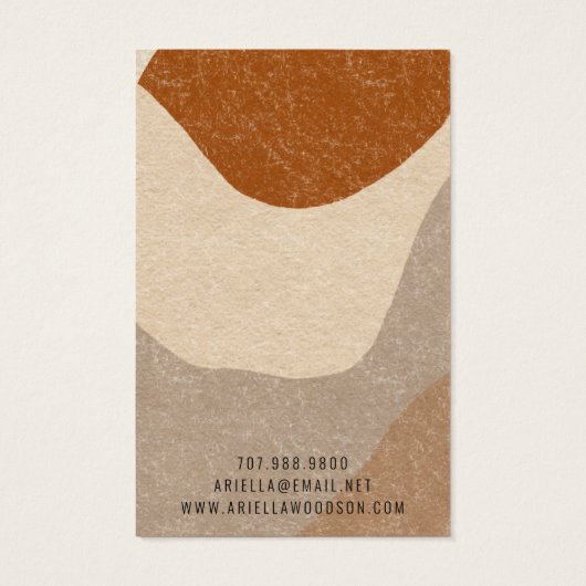 Abstracte Boho Terracotta Sand Jewelry Earring Visitekaartje (Achterkant)