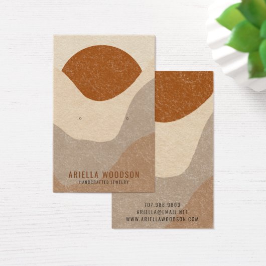 Abstracte Boho Terracotta Sand Jewelry Earring Visitekaartje (Bureau)