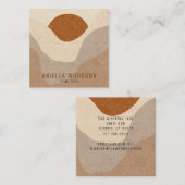 Abstracte Boho Terracotta Sand Vierkante Visitekaartje (Voorkant / Achterkant)