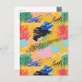 Abstracte Boho Tropical Palm Leaves Feestdagenkaart (Voorkant / Achterkant)