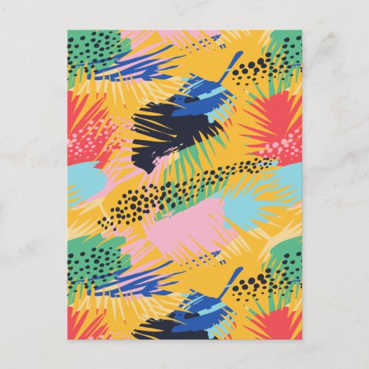 Abstracte Boho Tropical Palm Leaves Feestdagenkaart (Voorkant)