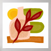 Abstracte Boho vaas stilleven Poster (Voorkant)