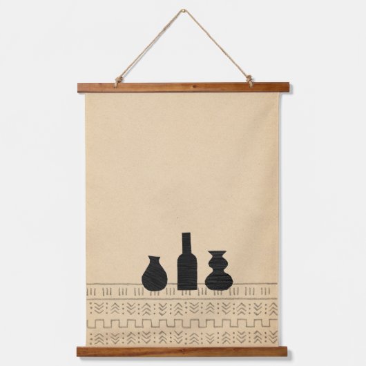 Abstracte boho-vasen hangend wandkleed (Voorkant)