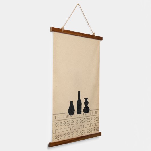 Abstracte boho-vasen hangend wandkleed (Gebogen)